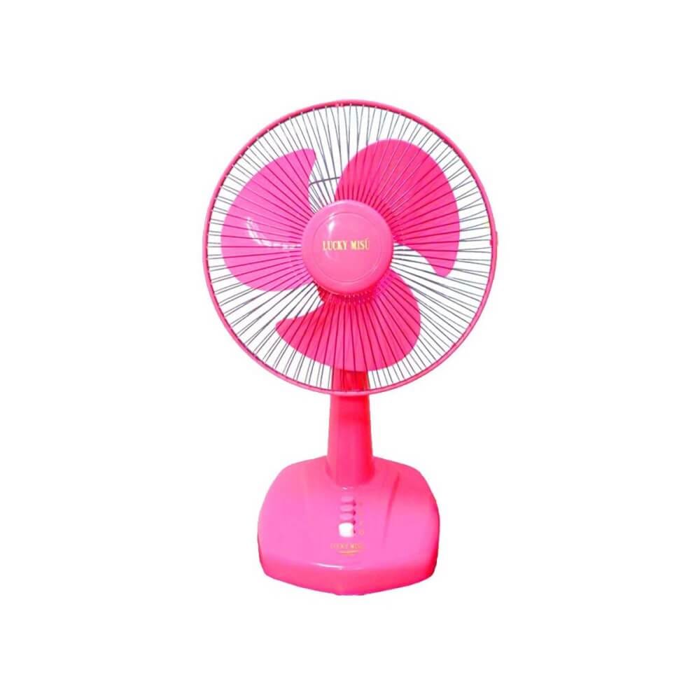 พัดลมตั้งโต๊ะ 12 นิ้ว ลัคกี้มิตซู LM521 สีชมพู